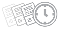 Clock and documents icon